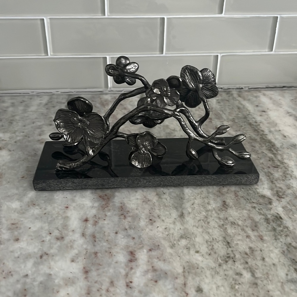 Michael Aram black orchid napkin holder NWOT